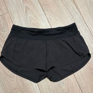 Black lululemon speed up shorts